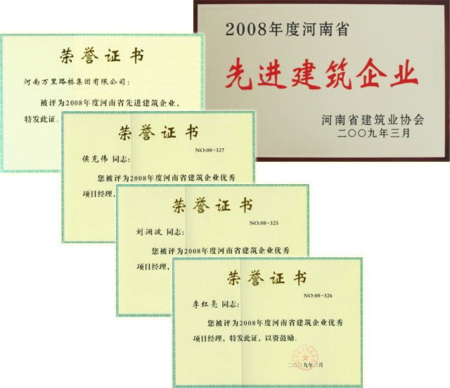 集團公司被評為2008年度河南省先進建筑企業(yè)